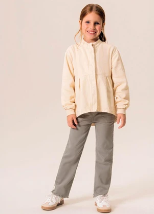 Bugbee - Jaqueta Infantil em Sarja Texturizada Amarelo - BUGBEE
