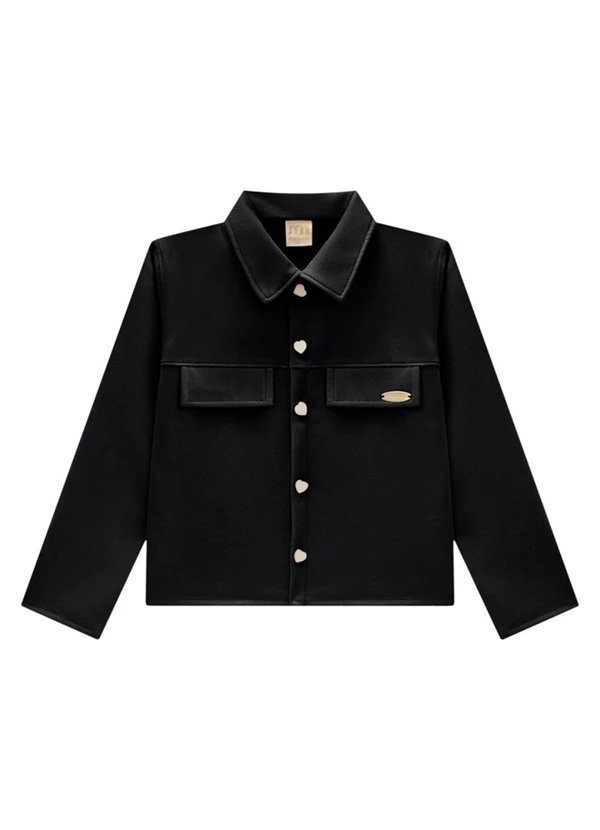 Milli e Nina - Jaqueta Infantil em Suede Preto