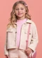 Milli e Nina - Jaqueta Infantil em Suede Rosa - variação: Bege
