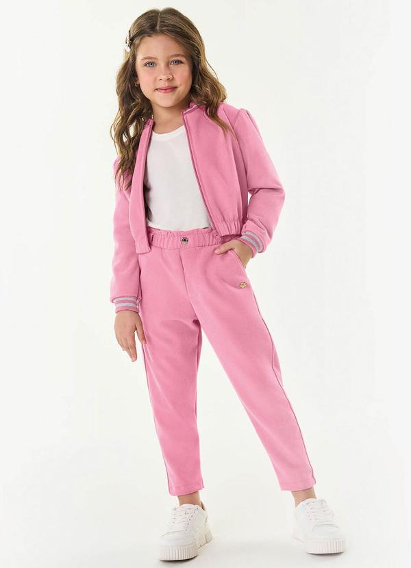 Trick Nick - Jaqueta Infantil em Suede Sarjado Rosa 3
