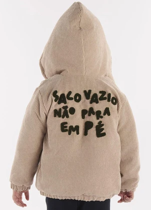 Três e Já - Jaqueta Infantil em Veludo Marrom - TRÊS E JÁ