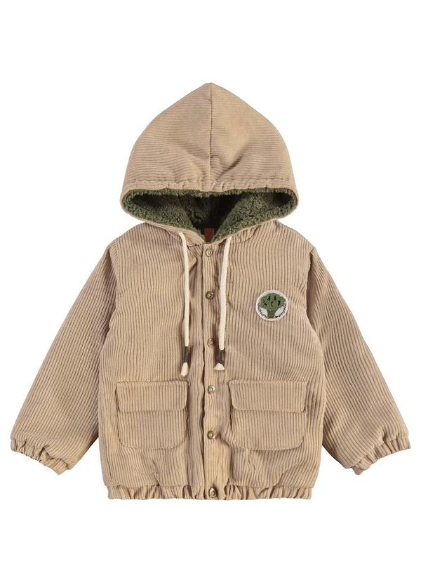 Três e Já - Jaqueta Infantil em Veludo Marrom 5