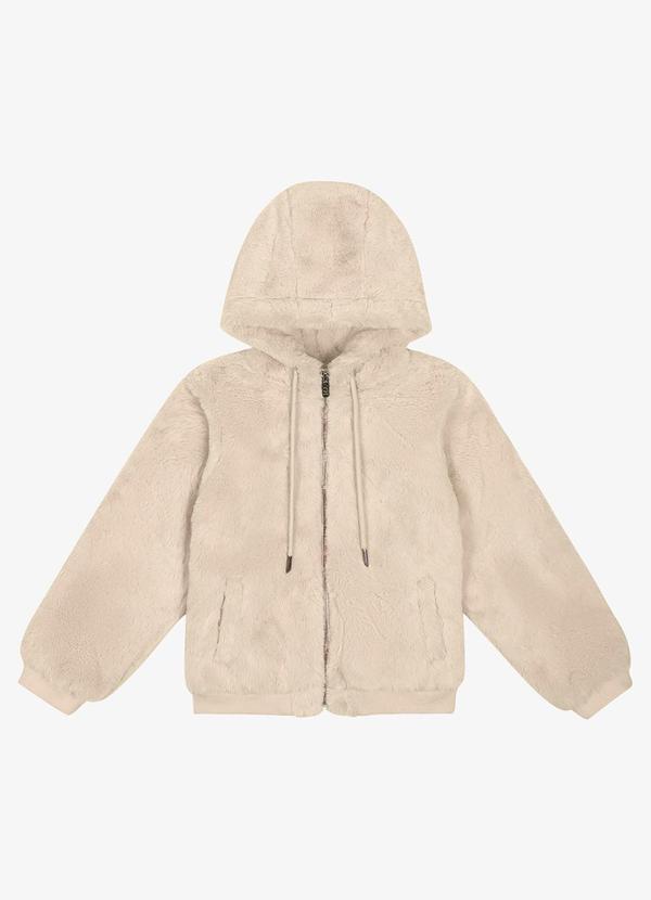 Trick Nick - Jaqueta Infantil Feminina com Capuz Bege