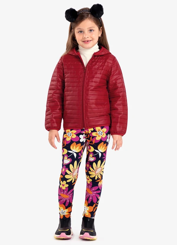 Rovi Kids - Jaqueta Infantil Feminina em Microfibra Vermelho 3