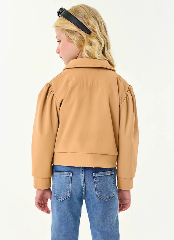 Trick Nick - Jaqueta Infantil Feminina em Suede Marrom 2