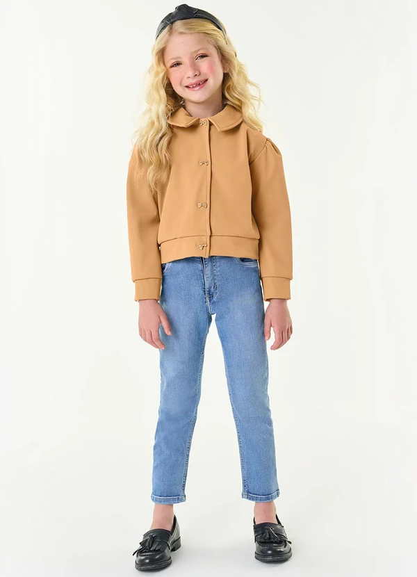 Trick Nick - Jaqueta Infantil Feminina em Suede Marrom 3