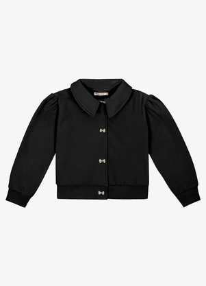 Trick Nick - Jaqueta Infantil Feminina em Suede Preto - TRICK NICK