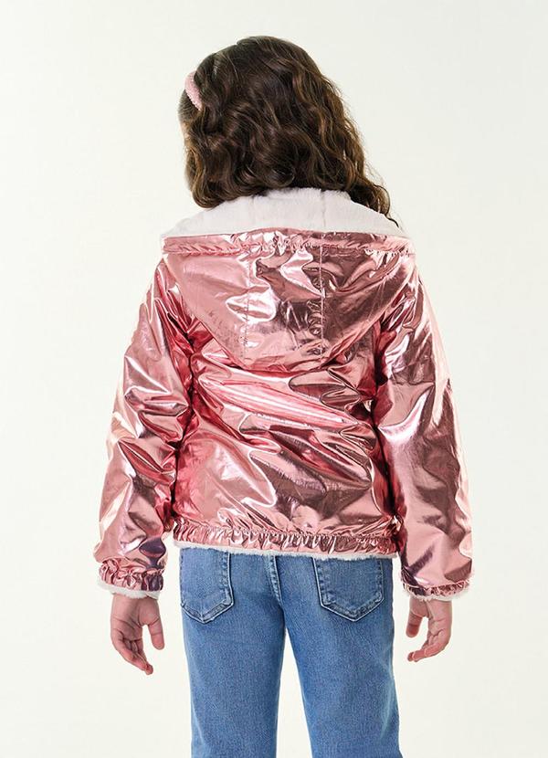 Trick Nick - Jaqueta Infantil Feminina Metalizada Rosa 2