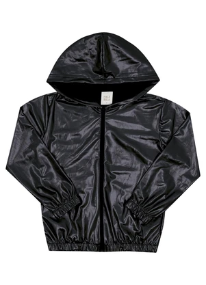 Pulla Bulla - Jaqueta Infantil Malha Foil e Meia Malha Preto - PULLA BULLA