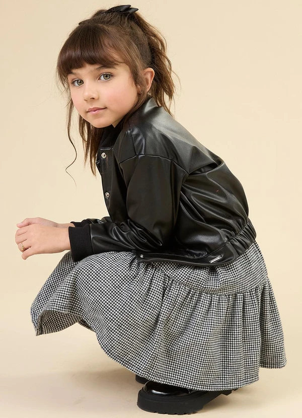 Colorittá - Jaqueta Infantil Menina Bomber Preto 2