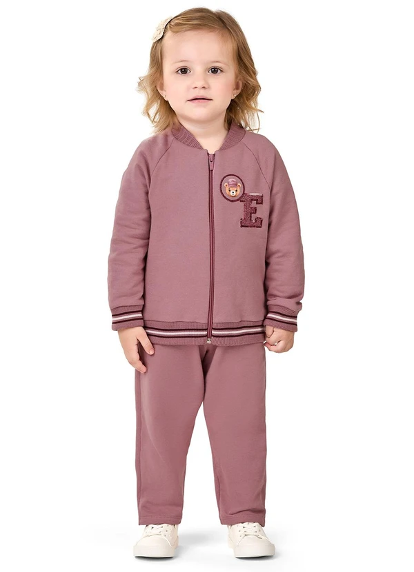 Elian - Jaqueta Infantil Menina College Ursinho Rosa 2