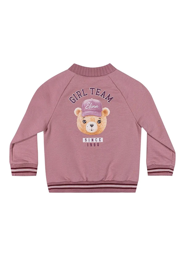 Elian - Jaqueta Infantil Menina College Ursinho Rosa 4