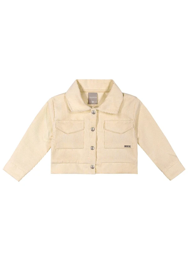 Colorittá - Jaqueta Infantil Menina Cotelê Bege 3