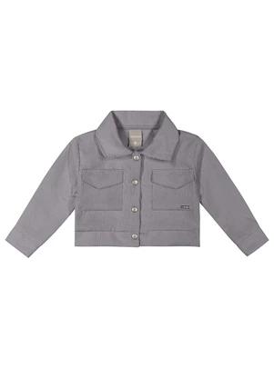 Colorittá - Jaqueta Infantil Menina Cotelê Cinza - COLORITTÁ
