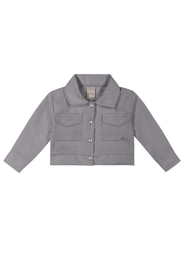 Colorittá - Jaqueta Infantil Menina Cotelê Cinza