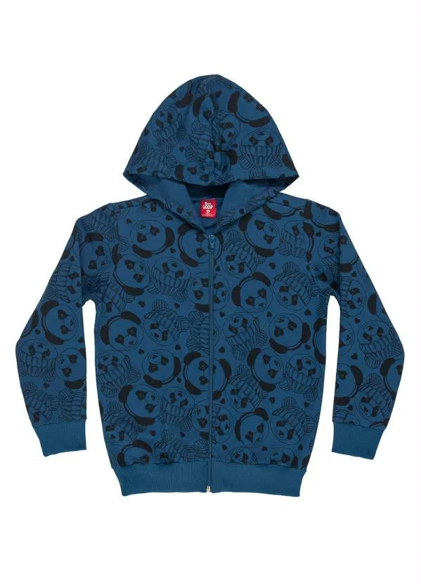 Bee Loop - Jaqueta Infantil Menina de Moletom Azul 1