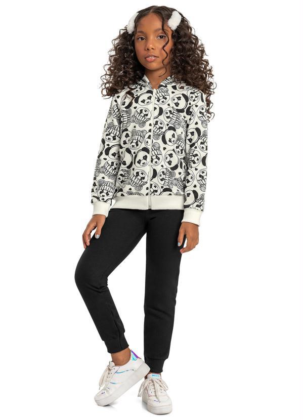 Bee Loop - Jaqueta Infantil Menina de Moletom Bege 3