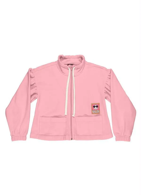Gloss - Jaqueta Infantil Menina de Moletom Rosa 3