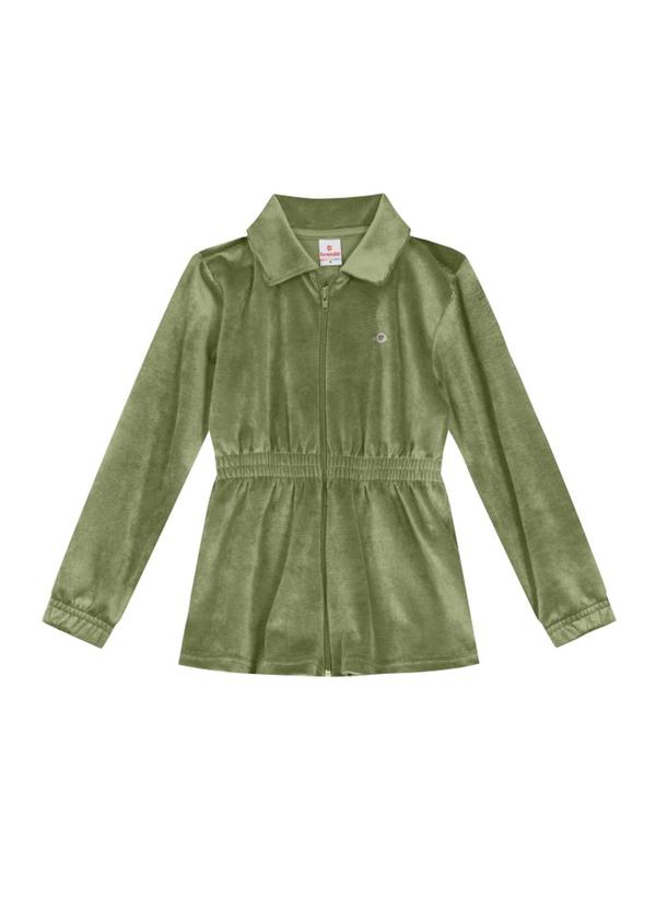 Brandili - Jaqueta Infantil Menina em Malha Cotelê Verde