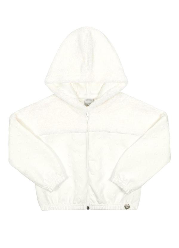 Alakazoo - Jaqueta Infantil Menina em Pelo e Matelassê Off White 2