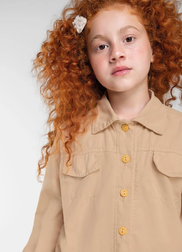 Colorittá - Jaqueta Infantil Menina em Sarja Bege 2