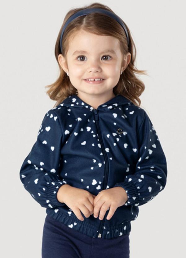 Brandili - Jaqueta Infantil Menina em Soft Azul