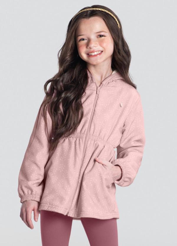 Brandili Mundi - Jaqueta Infantil Menina Floral Rosa