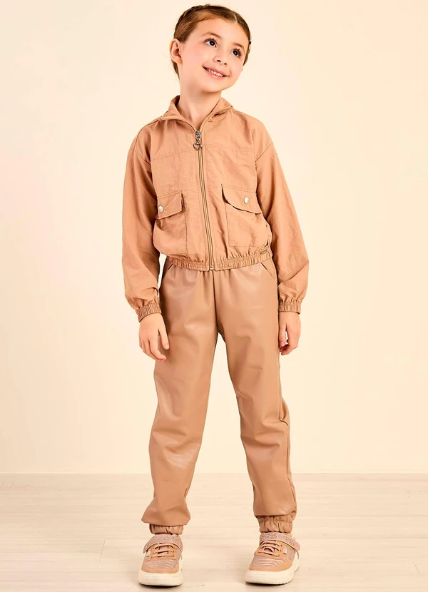 Colorittá - Jaqueta Infantil Menina Impermeável Marrom 3