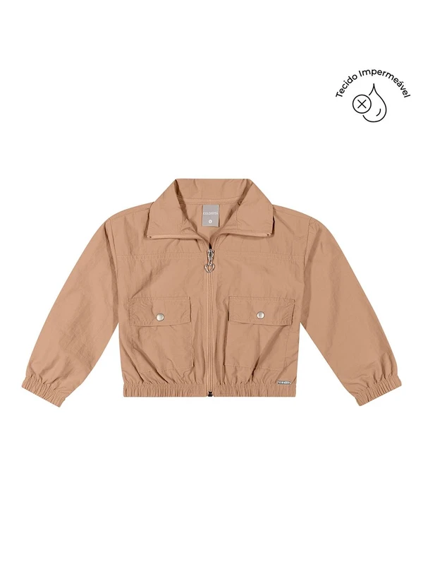 Colorittá - Jaqueta Infantil Menina Impermeável Marrom 5
