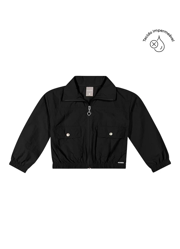 Colorittá - Jaqueta Infantil Menina Impermeável Preto 3