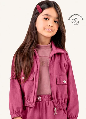 Colorittá - Jaqueta Infantil Menina Impermeável Rosa - COLORITTÁ