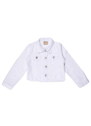 Milon - Jaqueta Infantil Menina Jeans Branco - MILON