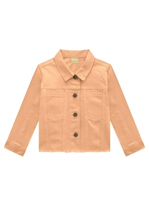 Milon - Jaqueta Infantil Menina Jeans Laranja - MILON