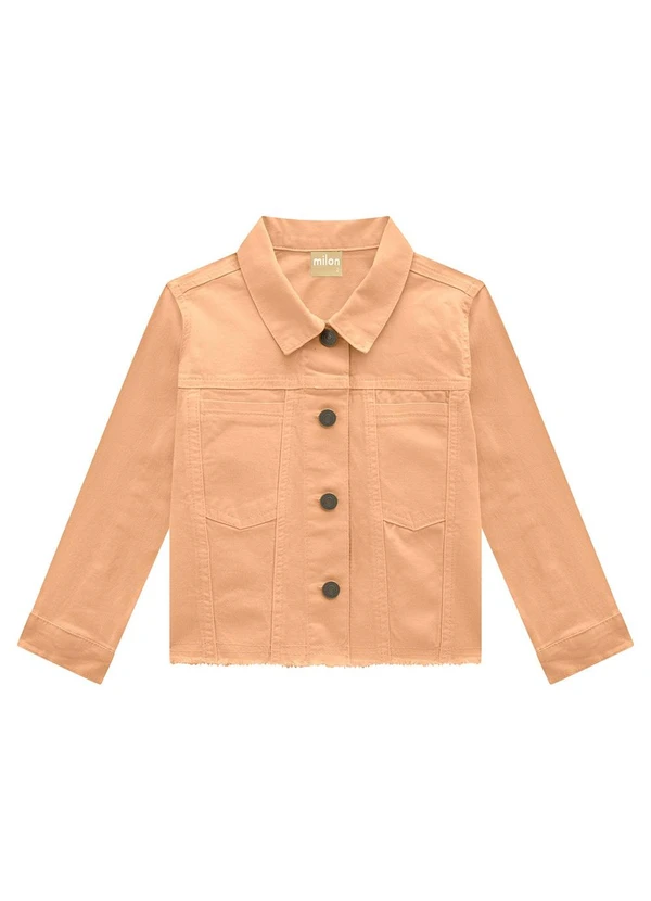Milon - Jaqueta Infantil Menina Jeans Laranja
