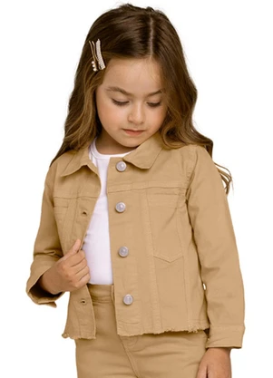 Milon - Jaqueta Infantil Menina Jeans Marrom - MILON