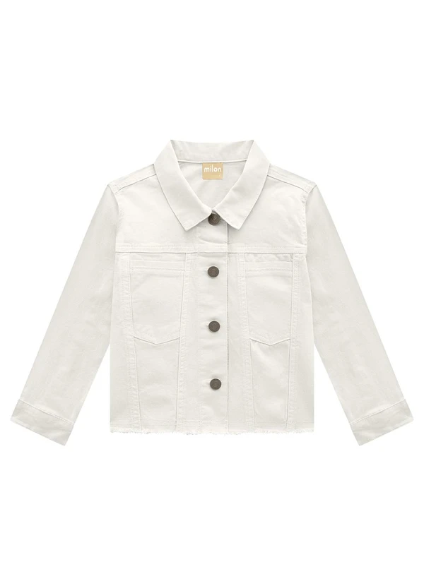 Milon - Jaqueta Infantil Menina Jeans Off White