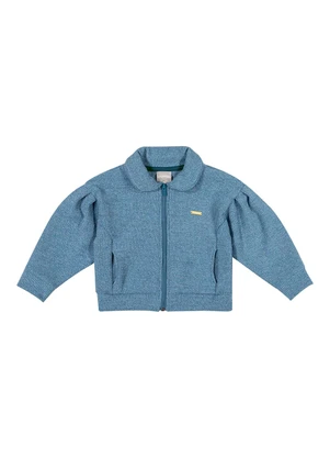 Jaqueta Infantil Menina Manga Bufante Azul Elian