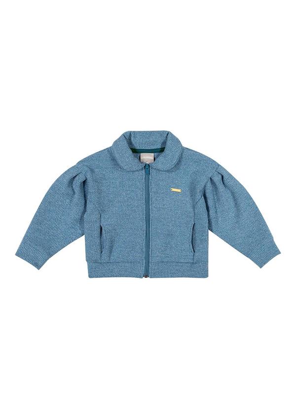 Colorittá - Jaqueta Infantil Menina Manga Bufante Azul
