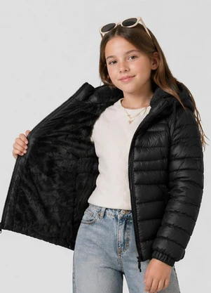 Rovitex - Jaqueta Infantil Menina Peluciada Preto - ROVITEX
