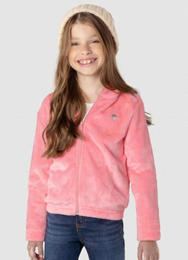 Brandili - Jaqueta Infantil Menina Peluciada Rosa