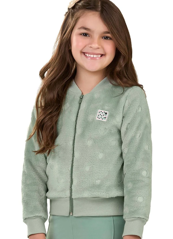 Elian - Jaqueta Infantil Menina Peluciada Verde