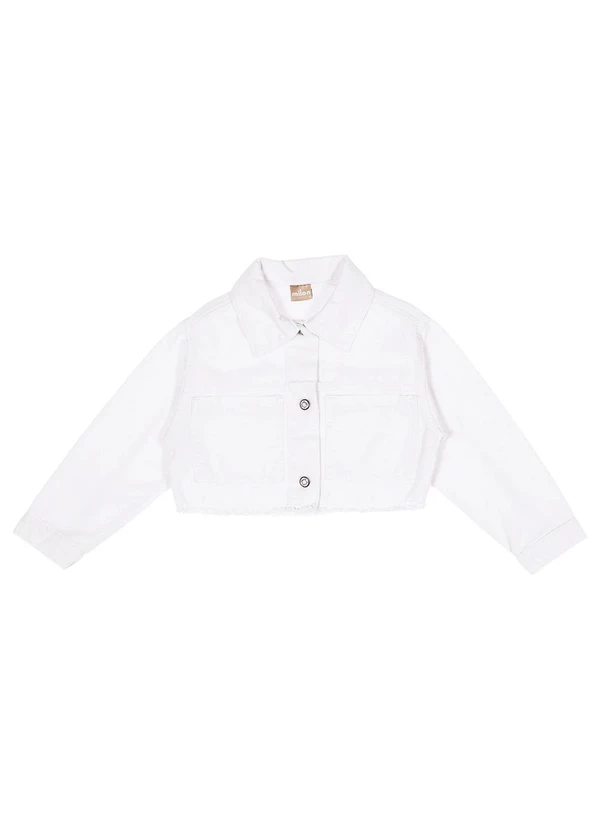 Milon - Jaqueta Infantil Menina Sarja Branco 1