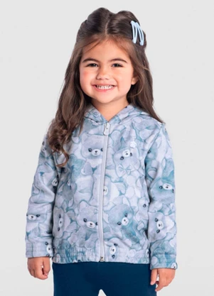 Brandili - Jaqueta Infantil Menina Ursinhos Azul - BRANDILI