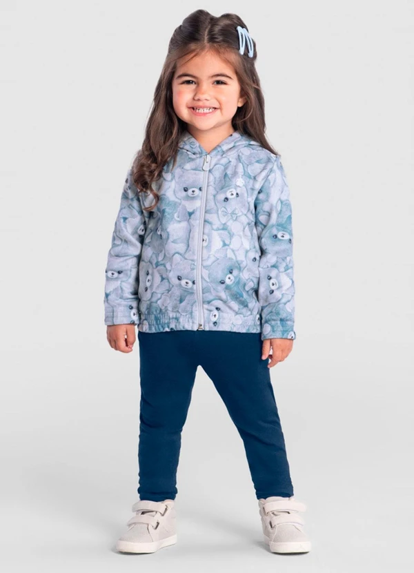 Brandili - Jaqueta Infantil Menina Ursinhos Azul 2