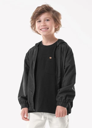 Trick Nick - Jaqueta Infantil Proteção Uv com Capuz Preto - TRICK NICK