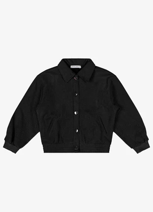 Trick Nick - Jaqueta Infantil Suede Sarjado Preto - TRICK NICK