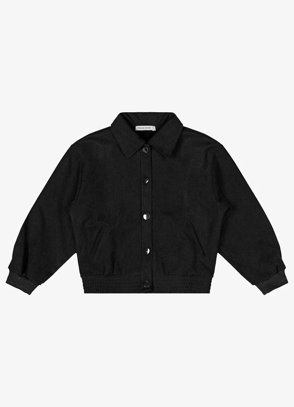 Trick Nick - Jaqueta Infantil Suede Sarjado Preto