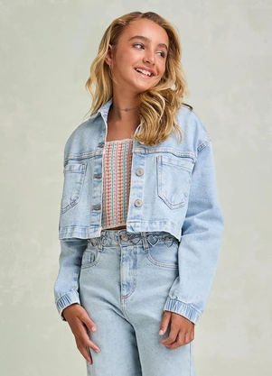 I Am - Jaqueta Jeans com Bolsos Azul - I AM