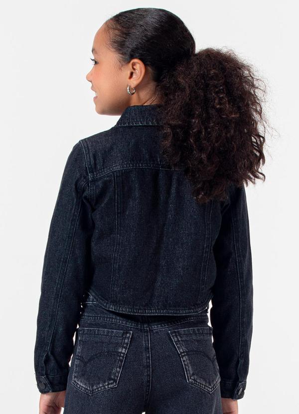 Sun Place - Jaqueta Jeans com Strass Infantil Menina Preto 2