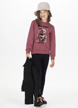Alakazoo - Jaqueta Jeans Cropped Infantil com Strass Preto - ALAKAZOO